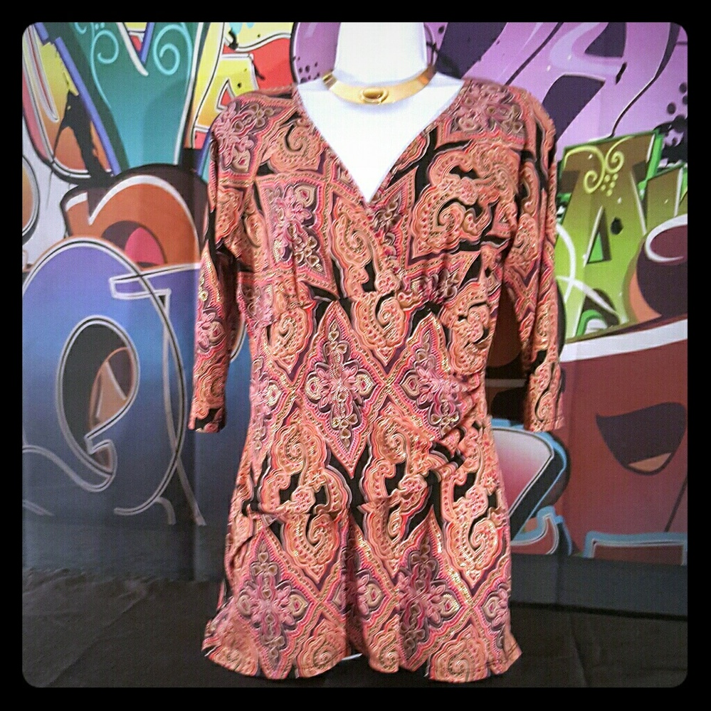 Delaine blouse with gold accents size L